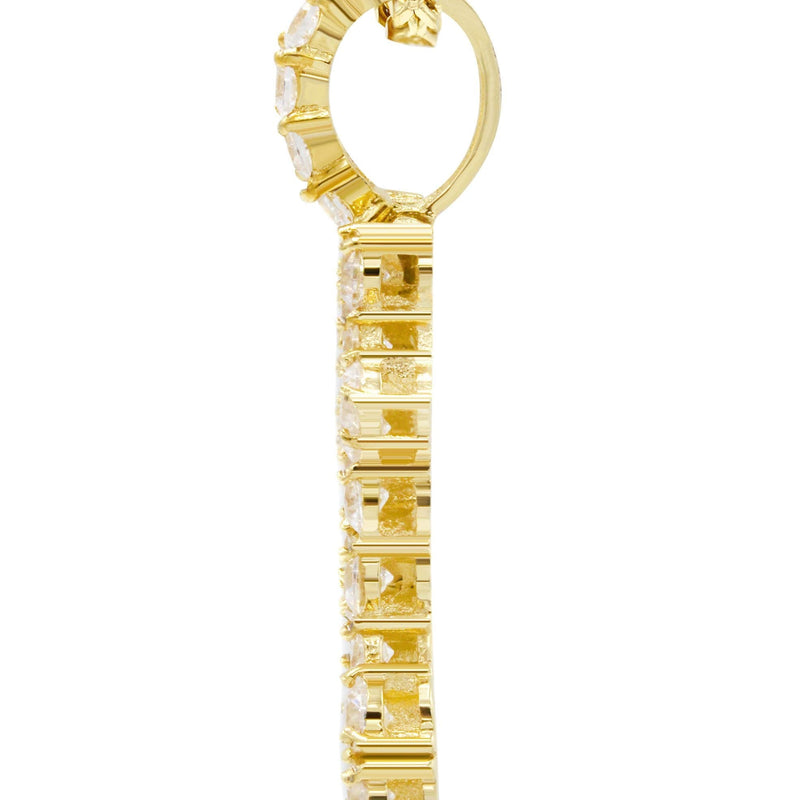Mens Gold Plated Franco Chain & Money Sign Pendant | Appx. 14.3 Grams