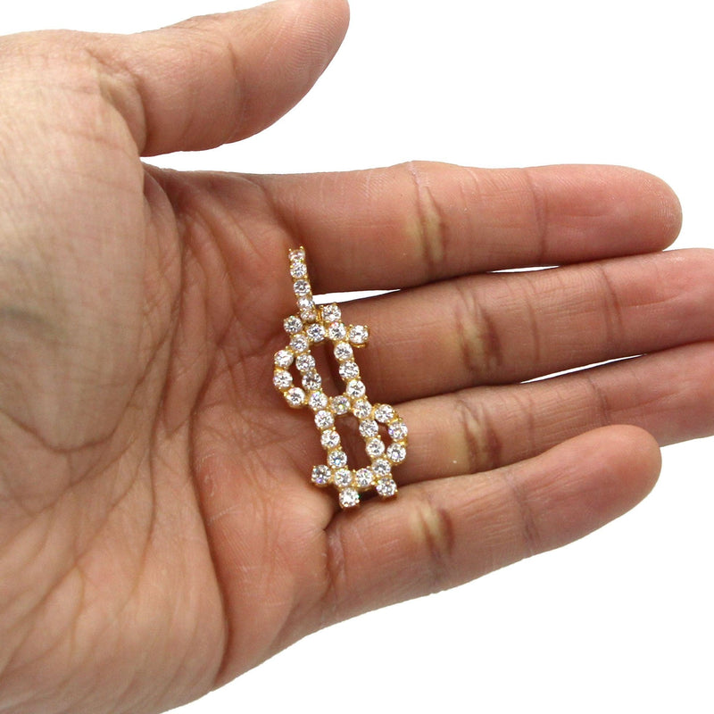 Mens Gold Plated Money Sign Pendant | 6.3 Grams