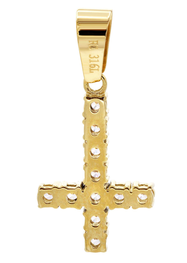 Mens Gold Plated Cross Pendant | 2.7 Grams