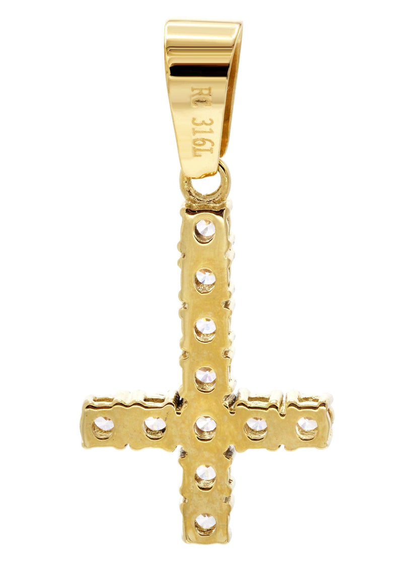 Mens Gold Plated Cross Pendant | 2.7 Grams