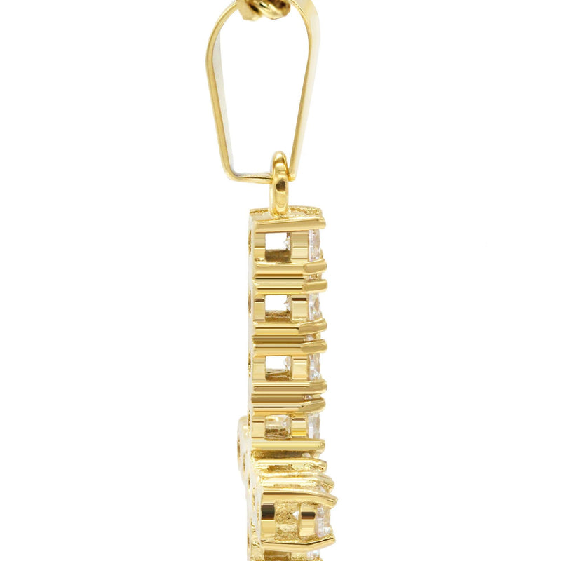 Mens Gold Plated Cuban Link Chain & Cross Pendant | Appx. 10.7 Grams