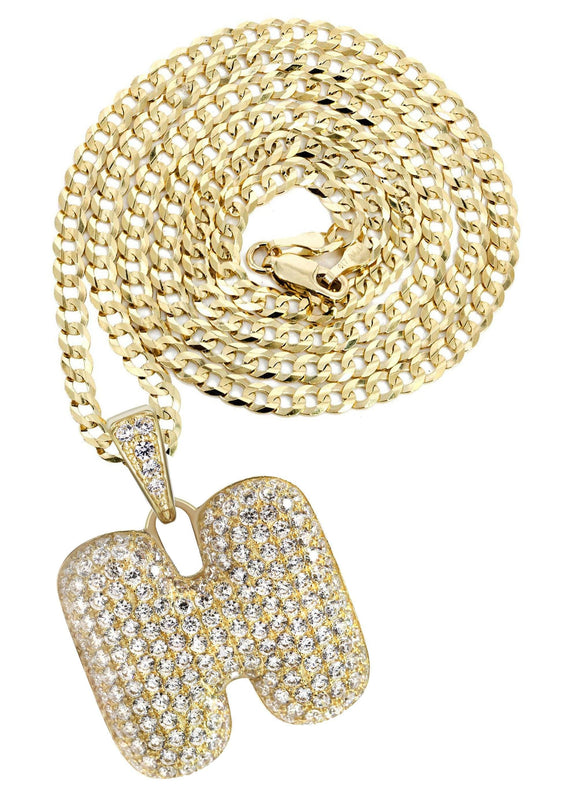 10K Yellow Gold Bubble Letter 