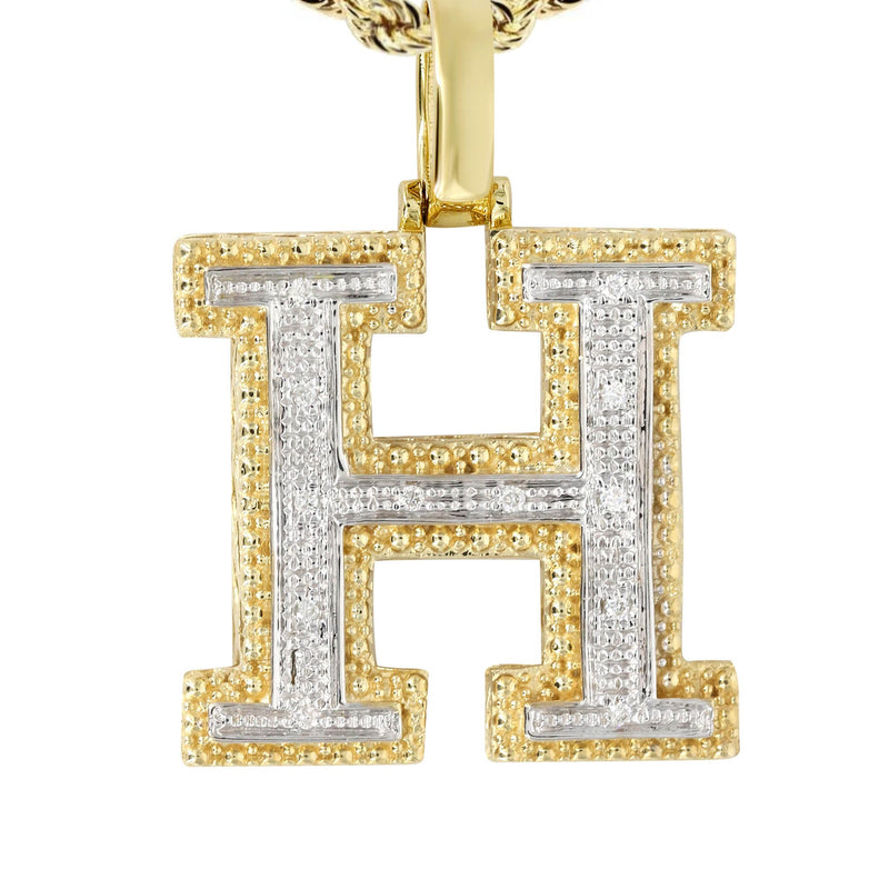 Diamond 10K Yellow Gold Letter "H" Necklace | Appx. 14.8 Grams
