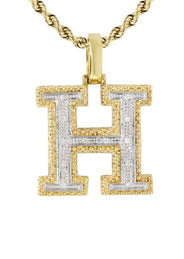 Diamond 10K Yellow Gold Letter "H" Necklace | Appx. 14.8 Grams