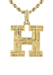 Diamond 10K Yellow Gold Letter "H" Necklace | Appx. 14.8 Grams