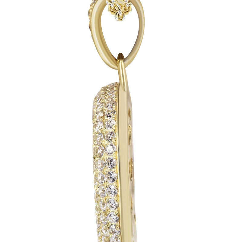 10K Yellow Gold Bubble Letter "H" CZ Necklace | Appx. 14.5 Grams