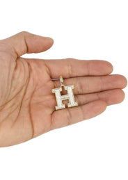 Diamond 10K Yellow Gold Letter "H" Necklace | Appx. 14.8 Grams