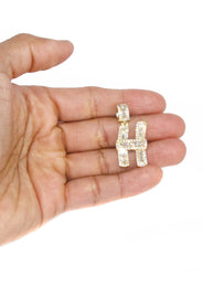 14K Yellow Gold Letter "H" Baguette Diamond Necklace | 2.02 Carats