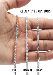 White Gold Plated Rope Chain & Jesus Head Pendant | Appx. 26.7 Grams