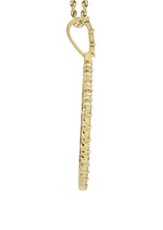 10K Yellow Gold Medium Diamond Heart Picture Pendant Necklace | Appx. 21 Grams