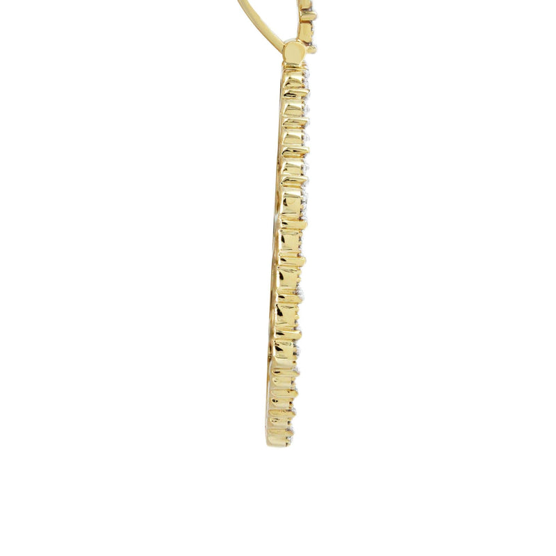 10K Yellow Gold Small Diamond Heart Picture Pendant Necklace | Appx. 18 Grams