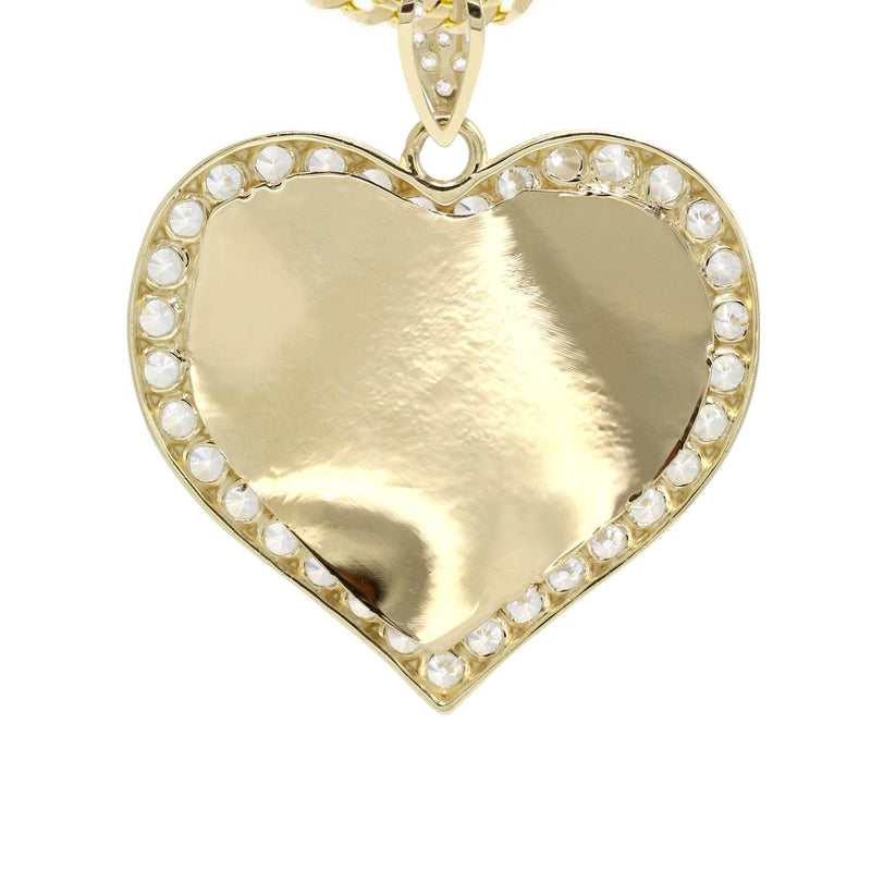 10K Yellow Gold Cz Heart Pendant Necklace | Appx. 14.2 Grams