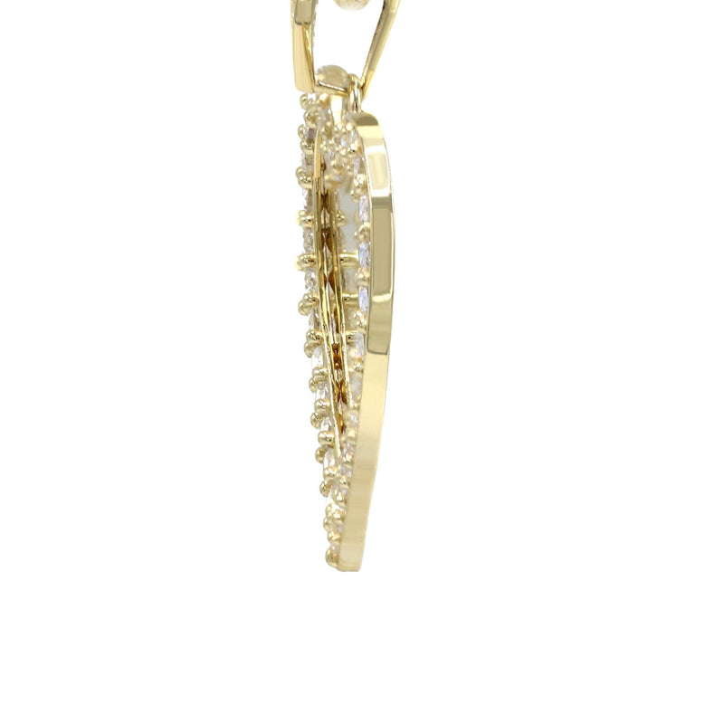 10K Yellow Gold Cz Heart Pendant Necklace | Appx. 14.2 Grams
