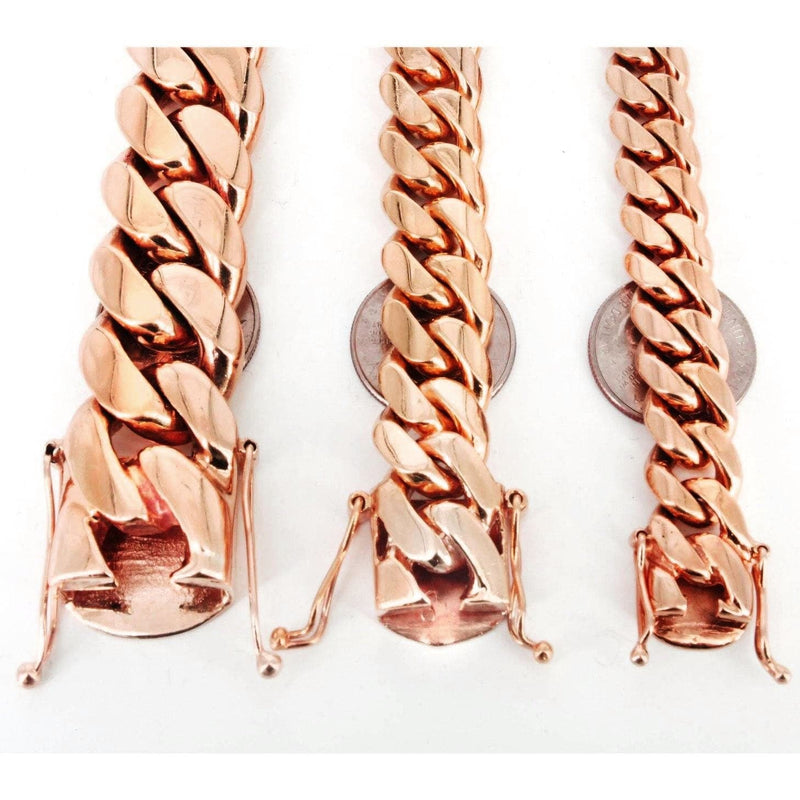 Heavy Solid Rose Gold Miami Cuban Link Chain Customizable (10MM-20MM)