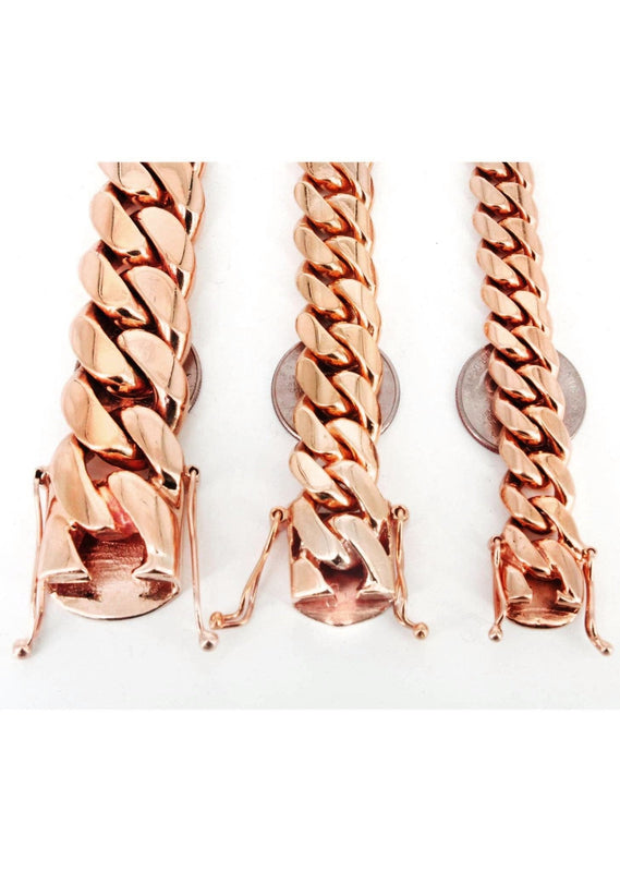 Heavy Solid Rose Gold Miami Cuban Link Chain Customizable (10MM-20MM)