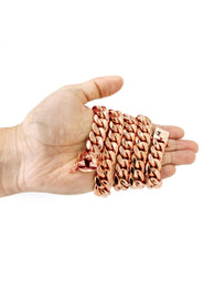 Heavy Solid Rose Gold Miami Cuban Link Chain Customizable (10MM-20MM)