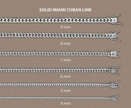 Mens White Gold Chain - Solid Miami Cuban Link 10K/14K Gold