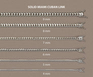 Womens 14K White Gold Chain - Solid Miami Cuban Link Chain 14K Gold