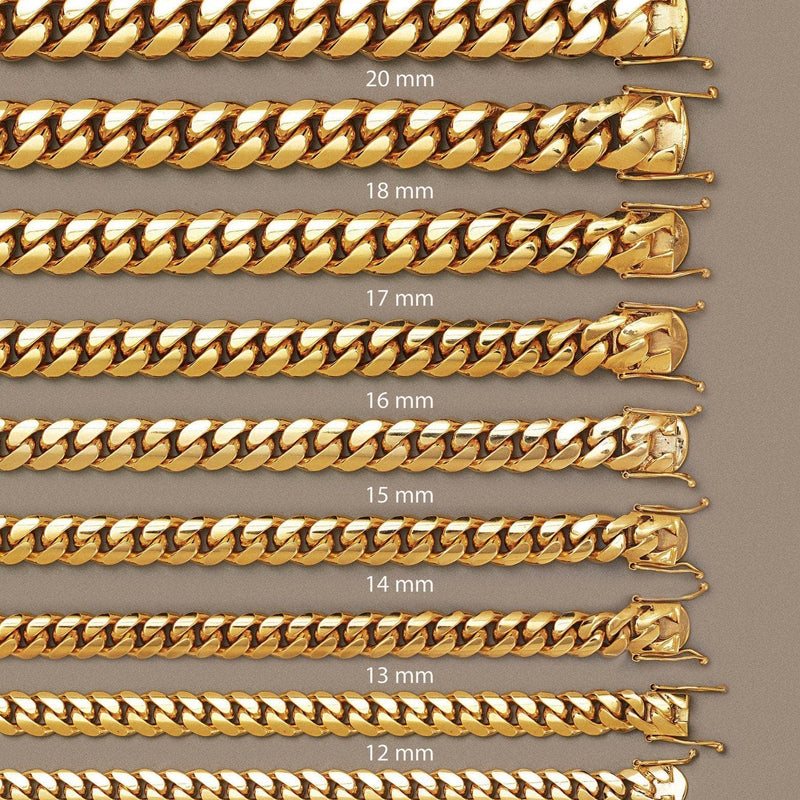 Heavy Solid Gold Miami Cuban Link Chain Customizable (10MM-20MM)