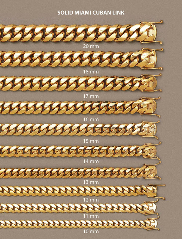 Heavy Solid Gold Miami Cuban Link Chain Customizable (10MM-20MM)