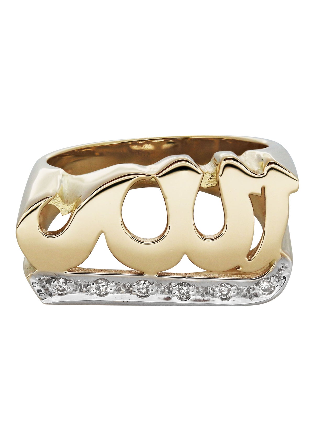 14K Hebrew Diamond Gold Name Ring | Appx. 9.2 Grams