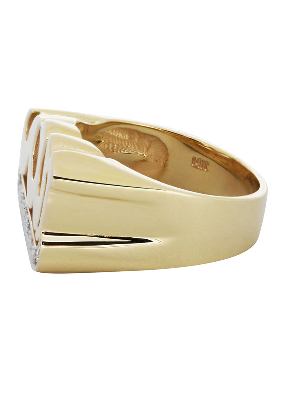 14K Hebrew Diamond Gold Name Ring | Appx. 9.2 Grams
