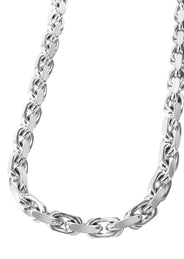 10K White Gold Chain - Mens Semi Solid Hermes Link Chain