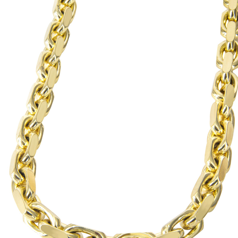 10K Gold Chain - Mens Semi Solid Hermes Link Chain