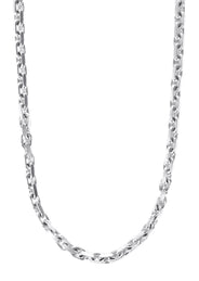 10K White Gold Chain - Mens Semi Solid Hermes Link Chain