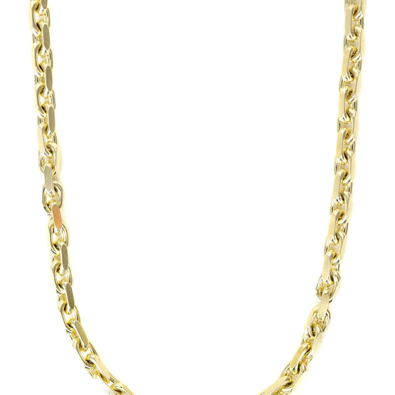 10K Gold Chain - Mens Semi Solid Hermes Link Chain