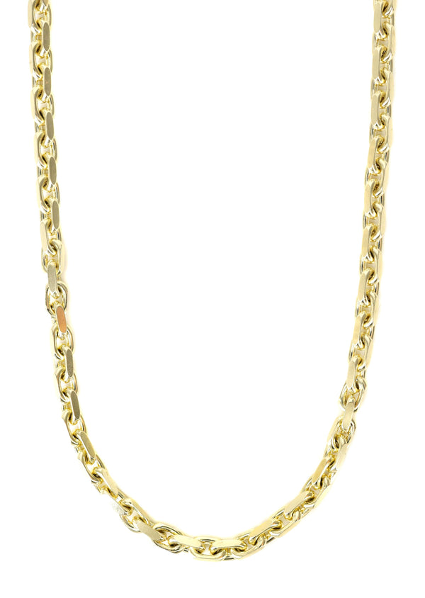 10K Gold Chain - Mens Semi Solid Hermes Link Chain