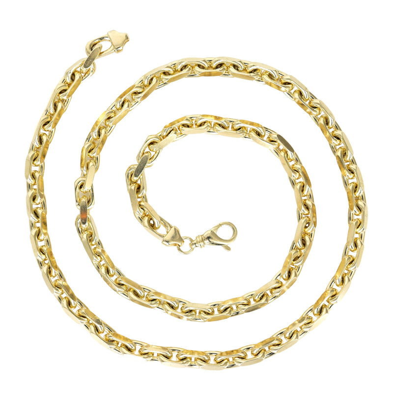 10K Gold Chain - Mens Semi Solid Hermes Link Chain