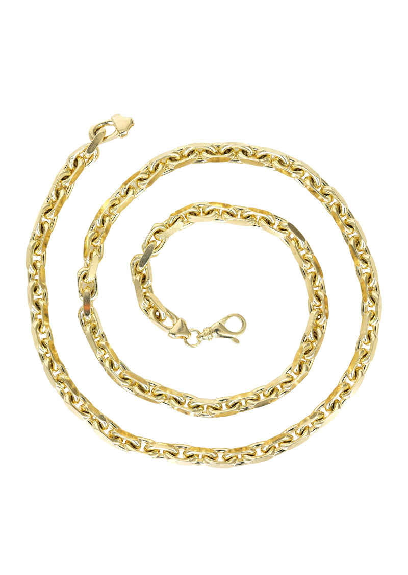 10K / 14K Gold Chain - Mens Solid Hermes Link Chain