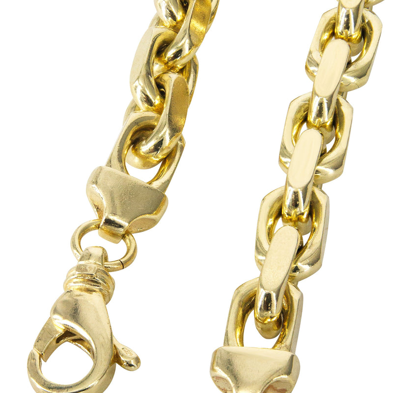 10K Gold Chain - Mens Semi Solid Hermes Link Chain