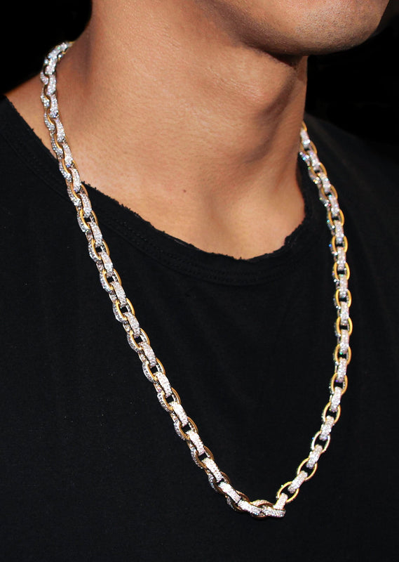 Gold Hermes Diamond Chain