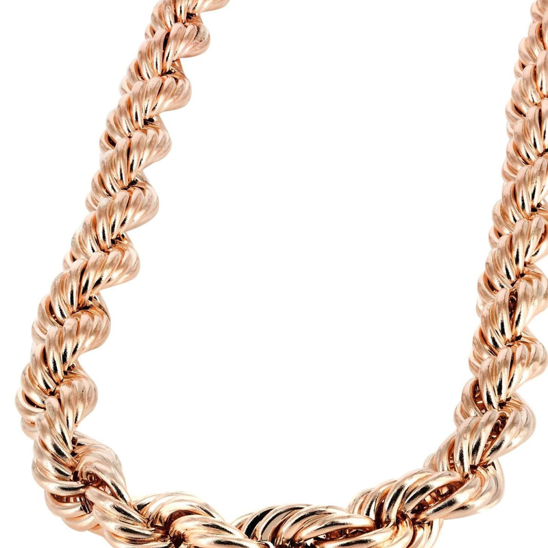 14K Rose Gold Chain - Semi Solid  Womens Rope Chain