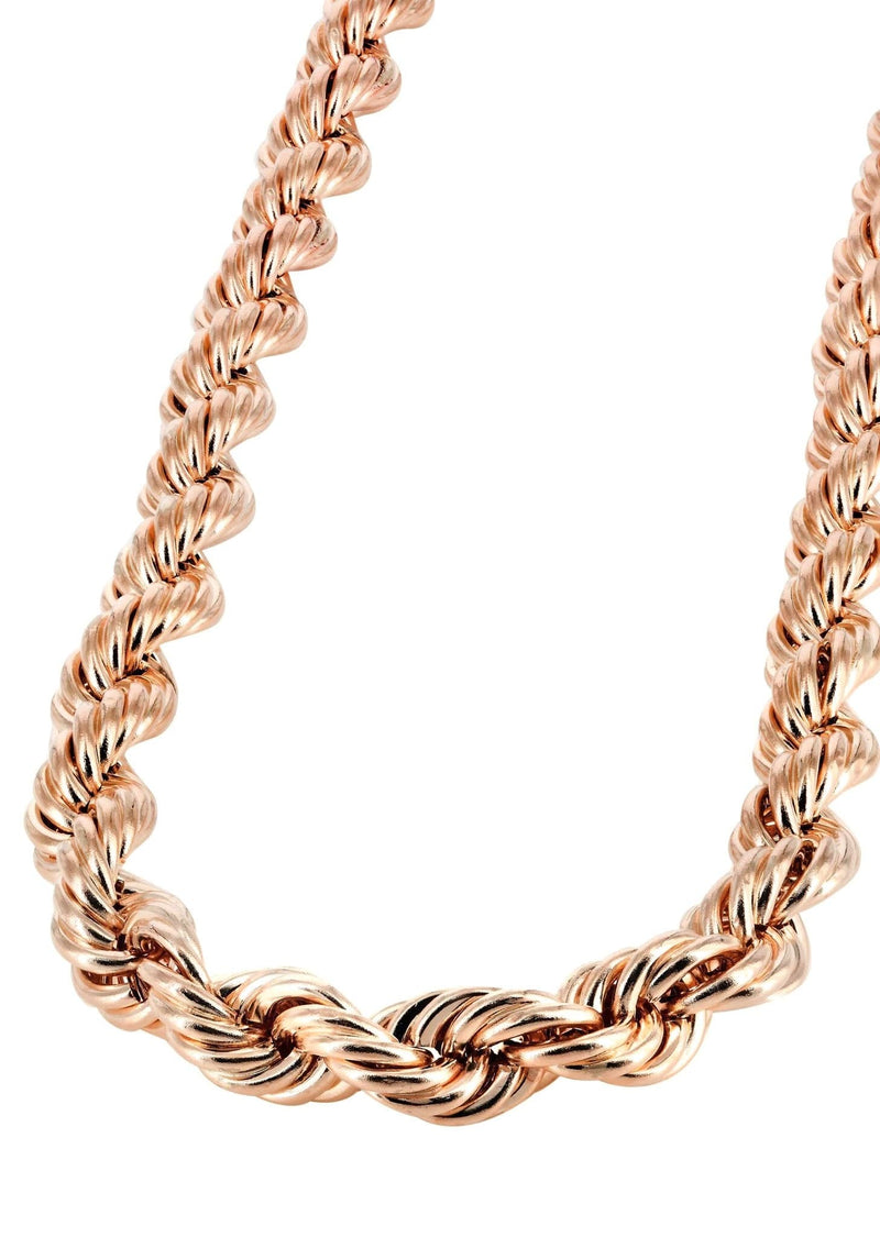 14K Rose Gold Chain - Semi Solid  Womens Rope Chain
