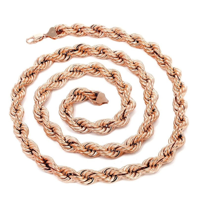 14K Rose Gold Chain - Semi Solid  Womens Rope Chain