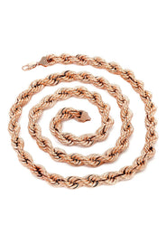 14K Rose Gold Chain - Semi Solid  Womens Rope Chain