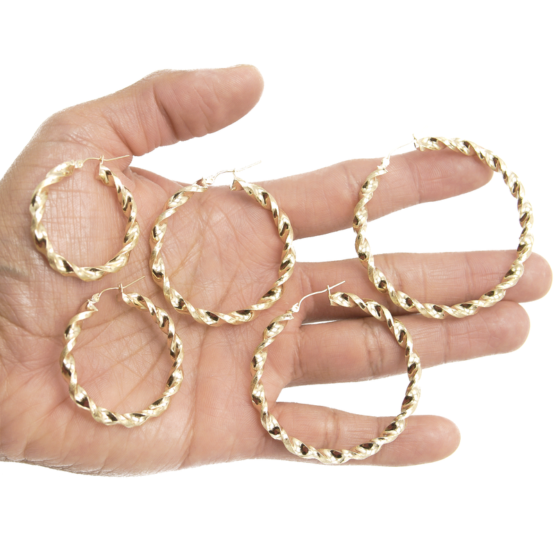 10K Womens Gold Hoop Earrings | Customizable Size