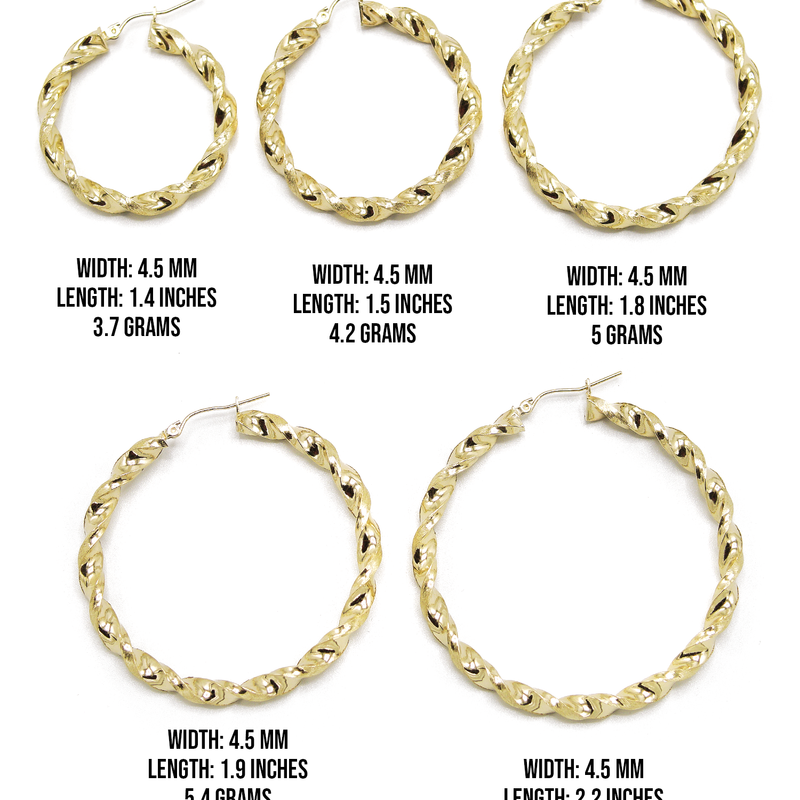10K Womens Gold Hoop Earrings | Customizable Size