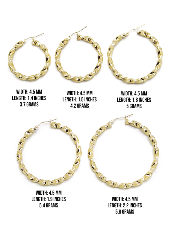 10K Womens Gold Hoop Earrings | Customizable Size