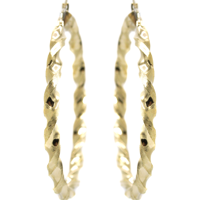 10K Womens Gold Hoop Earrings | Customizable Size