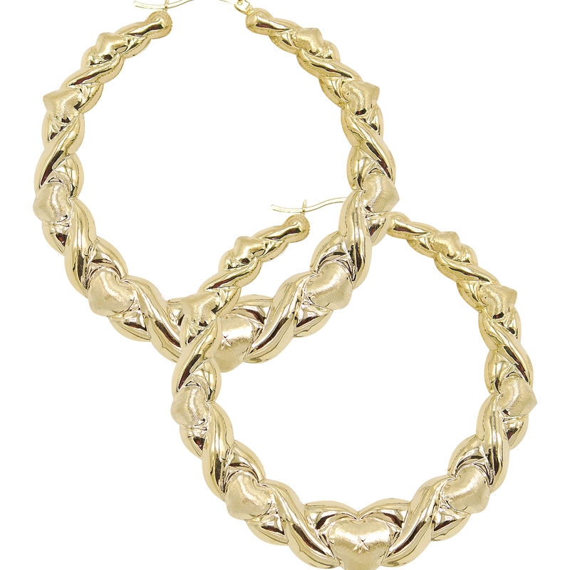 10K Womens Gold Hoop Earrings | Customizable Size