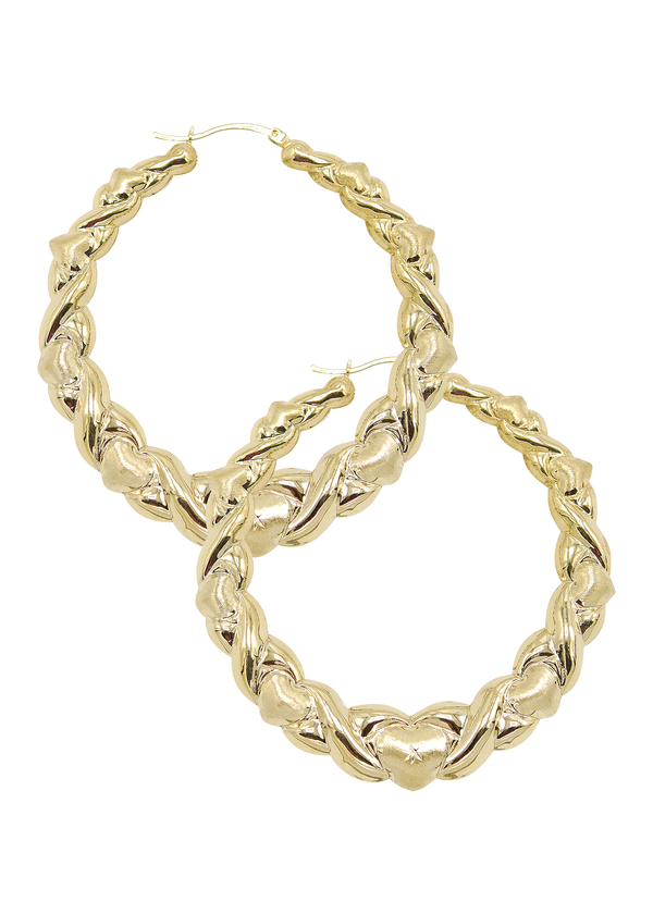 10K Womens Gold Hoop Earrings | Customizable Size