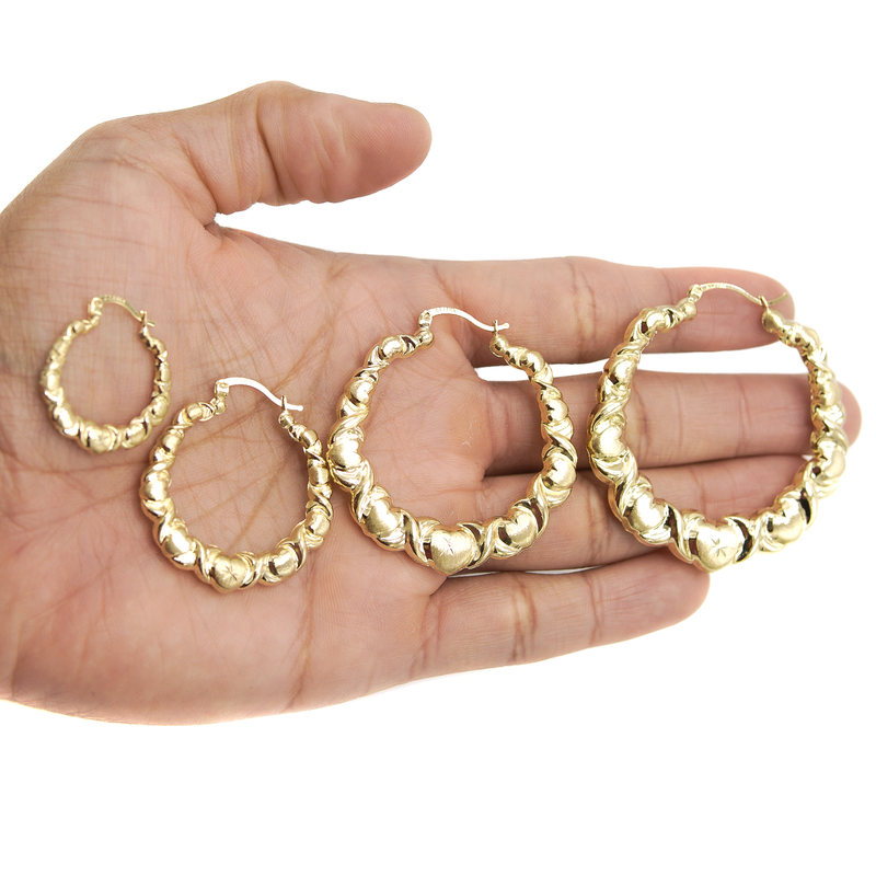 10K Womens Gold Hoop Earrings | Customizable Size