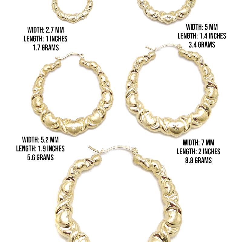 10K Womens Gold Hoop Earrings | Customizable Size