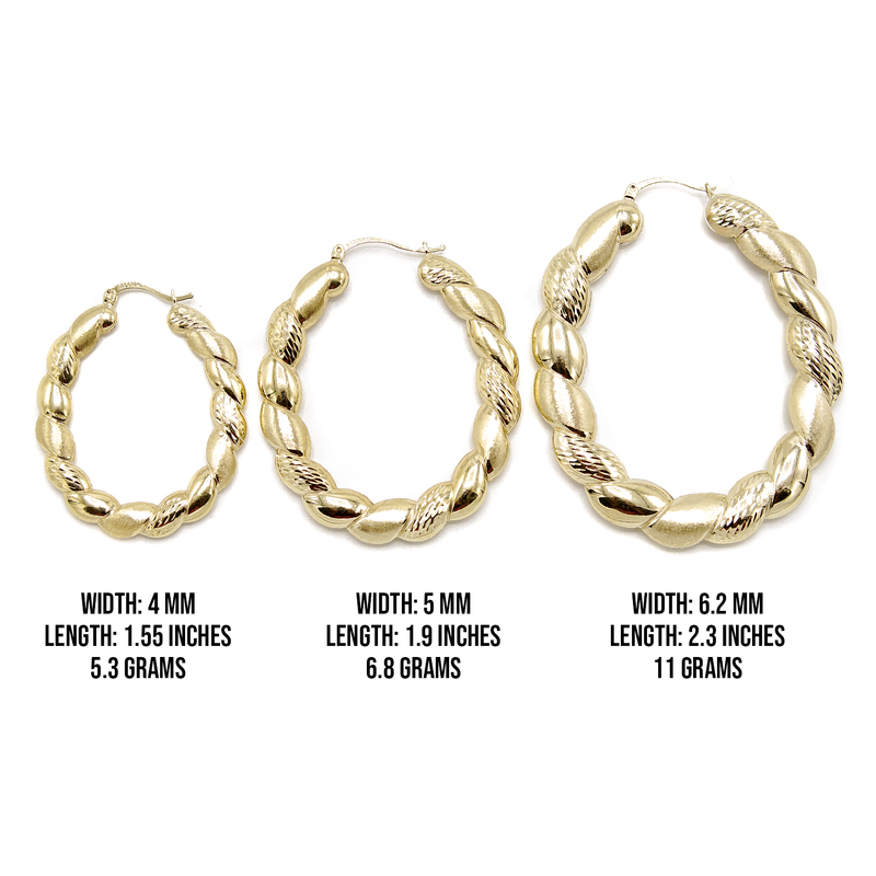 10K Womens Gold Hoop Earrings | Customizable Size