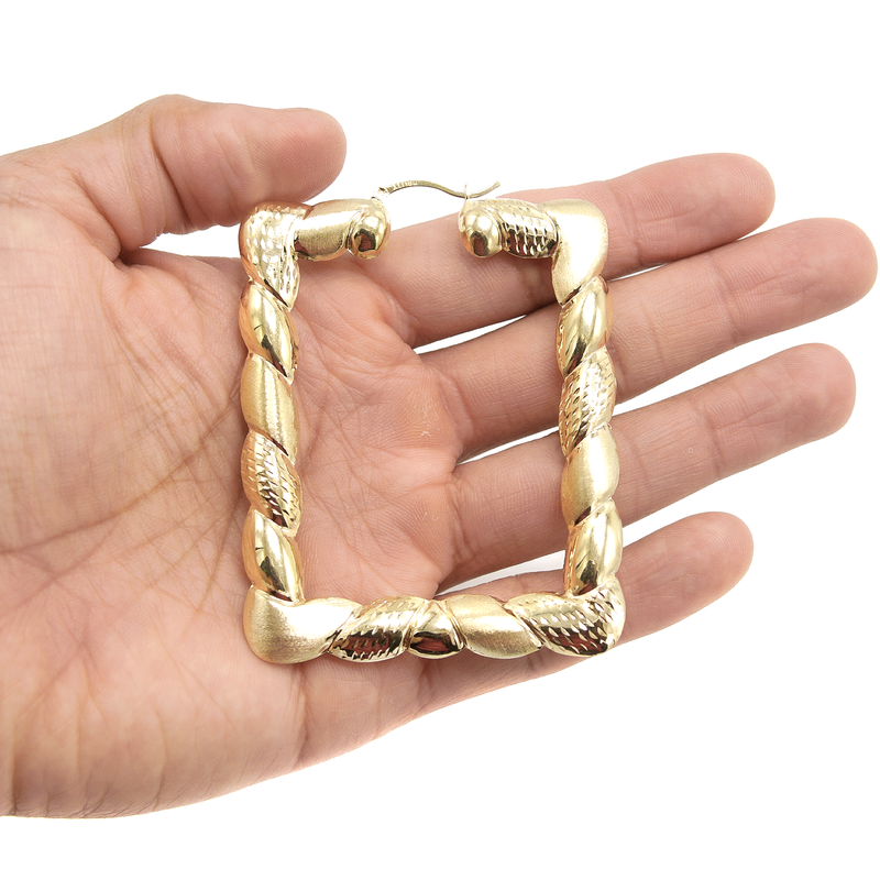 10K Womens Gold Hoop Earrings | Customizable Size
