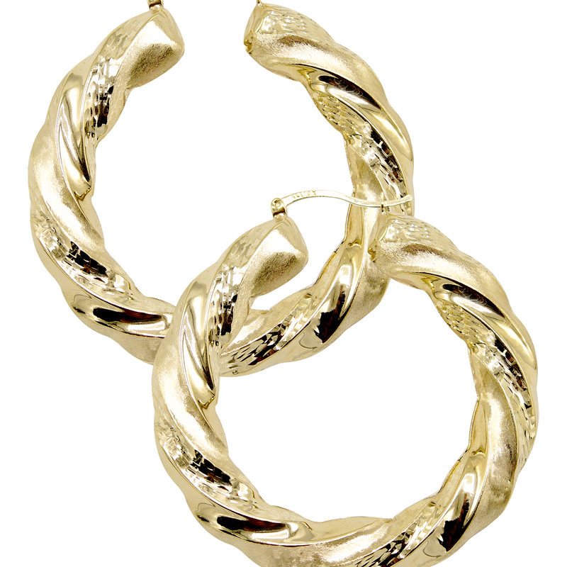 10K Womens Gold Hoop Earrings | Customizable Size